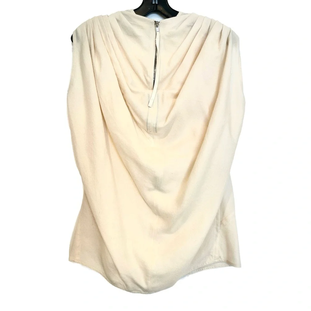 Rick Owens Cowl Neck Sleeveless Tunic Mastodon Collection Cream/ Vanilla It40 - Picture 2 of 6